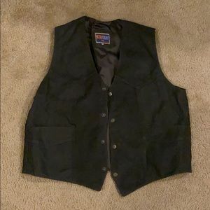 Men’s black suede vest